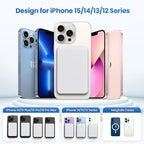 Magnetic Portable Charger Power Bank 5500mAh,Slim Wireless Portable Charger with LCD Display,PD Fast Charging USB-C Battery Pack Compatible with iPhone 17/17 Pro/17 Pro Max /16/15/14/13/12 -White