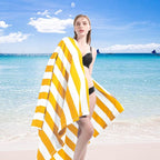 4 Packs Extra Large Beach Towel Bath Towel 72 * 40 Set Bathroom Sheets Bulk Oversized XL Big Absorbent Thick Giant Microfiber Terry Soft Blanket Clearance Turkish Toallas De Playa NOT Cotton Yellow