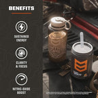 MTN OPS Ignite Energy Drink Powder, Gluten Free Nootropic Supplement Drink Mix, L Arginine, L Citrulline, Caffeine & Nootropic Sugar Free Drink Mix, 45 Servings, Peach Zing