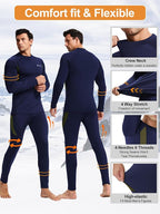 romision Thermal Underwear for Men Long Johns Fleece Lined Hunting Gear Bottom Top Set Base Layer for Cold Weather Gift