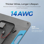 Renogy 200 Watt Solar Panel, N-Type 200W Portable Solar Panels w/Kickstands, Foladable 25% High Efficiency Solar Charger for Power Station, USB-A&Type-C Output, for Camping, RV, SUV, Off-Grid Outdoor