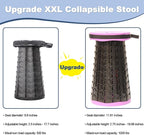 ALEVMOOM 2025 Upgraded XXL 19.7" Collapsible Stool with Cushion, 1000lbs Max Weight Heavy Duty Portable Telescoping Stool, Retractable Seat Folding Chair for Camping Fishing Hiking(Purple-XXL)