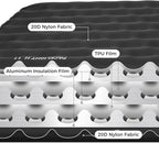 ATEPA ThermAir Pro Backpacking Sleeping Pad, 6.6 R-Value Insulated Ultralight Inflatable Sleeping Pad Camping Pad with 7 Layers & Storage Bag for Camping Backpacking, Wide Long Size (78"x27"), Bllack