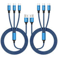 USB C Splitter Cables, Nylon Braided Multi Charging Cable, USB A to USB C Cable with 3 Type C Compatible with iPhone 16/15 Series, iPad Pro,‌ Galaxy S Series with Most Phones and More (2Pack 5FT)