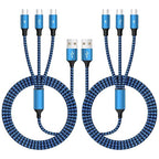 USB C Splitter Cables, Nylon Braided Multi Charging Cable, USB A to USB C Cable with 3 Type C Compatible with iPhone 16/15 Series, iPad Pro,‌ Galaxy S Series with Most Phones and More (2Pack 5FT)