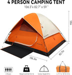 2 Person Camping Tent 4 Person Tents for Camping Windproof Tents for Camping Hiking Backpacking Traveling 2/3/4 Family People Tents for Camping Portable Tent with Carry Bag