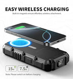 Dexnor Solar Charger Power Bank 27,000mAh, 65W PD3.0 & QC3.0 Fast Charging Powerbank External Battery Pack Portable Wireless Chargers with Flashlight and Carabiner, Compatible with MagSafe & Qi