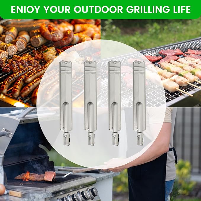 J&HYBBQ Stainless Steel Burner: 16-1/8" (402cm) Quality Heavy Duty Grill Replacement Parts with Durability & Easy Installation for Bull, Cal Flame, Charbroil, Nexgrill, Beefeater & More Gas Grills.