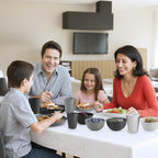 12pcs Unbreakable Camping Dinner Set, 4 Person Set, Reusable, Microwave & Dishwasher Safe, Modern Durability, White, Gray, Dark Gray, Black