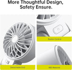 JISULIFE Handheld Fan Life7 – Ultimate Flexibility: High-Power Motor, LED Display, 3600mAh Rechargeable, 5-Speed, Foldable Design, 3-IN-1 Portable Hand/Desk/Neck Fan for Travel, Gift for Women (Grey)