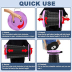 ALEVMOOM 2025 Upgraded 18.1" Collapsible Stool with Cushion & Carry Bag, 600lbs Max Weight Portable Telescoping Stool, More Sturdy Lightweight Retractable Seat Folding Chair for Camping & Outdoors