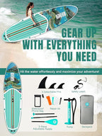 Niphean Inflatable Stand Up Paddle Board with SUP Accessories, Anti-Slip EVA Deck, 10’6’’ Inflatable Paddle Boards for Adults & Youth of All Skill Levels