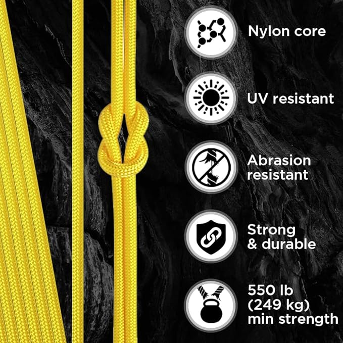 TECEUM 5/32" Paracord Rope 1000 – 1000ft / 200ft / 100ft / 50ft – Tactical Parachute Cord 4mm – 45+ Colors – Nylon String for Survival & Camping Gear – Stripe Cord for Survival – Utility Rope