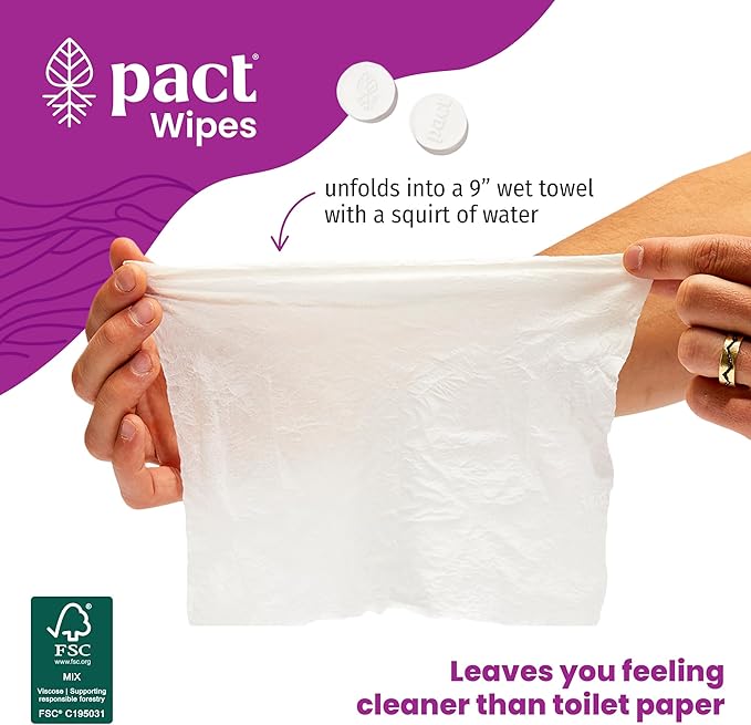 PACT Pack Out Kit - Camping Poop Kit Includes Wet Wipes, Smell Proof Disposal Bags, Hand Wipes, Poop Powder for Odor and Human Waste Bags for Camping and Backpacking
