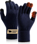 Merino Wool Gloves for Women Men, Touch Screen Warm Glove Liners Thermal Soft Knit Lining for Winter Running Hiking
