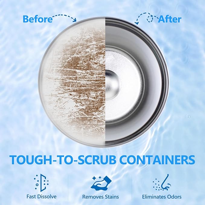 96Pack Water Bottle Cleaning Tablets, Bottle Bright Clean Stainless Steel, Thermos, Tumbler, Insulated and Reusable Water Bottles,Removes Stubborn Stains and Odors