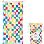 Dock & Bay Beach Towel - Quick Dry, Sand Free - Compact, Lightweight - 100% Recycled - Includes Bag - Wild Card - Large (160x90cm, 63x35)