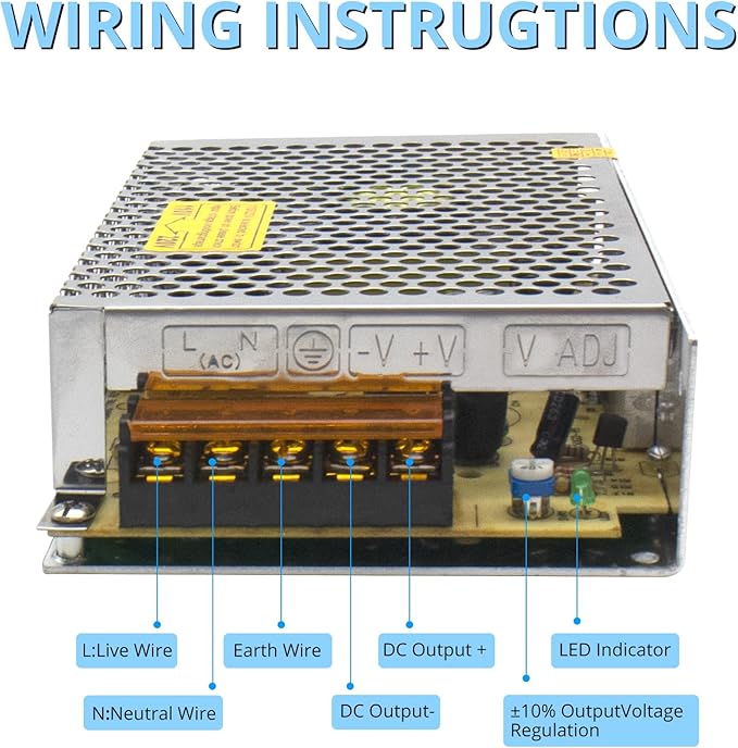 MK-SMPS-S60-24 DC 60W Switched-Mode Power Supply SMPS, Universal Regulated Switching Power Supply Transformer AC 110V-220V to DC 24 Volt 2.5amp Converter Adapter Strip 3D Printer CCTV Camera Speaker