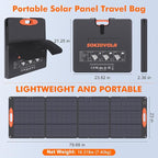 N-Type 16BB 200W Portable Solar Panel for EF/Jackery/Bluetti/Anker Power Station 20V Foldable Solar Panel 25% High Efficiency IP68 Waterproof for Outdoor Trip RV Camping Blackout Off Grid