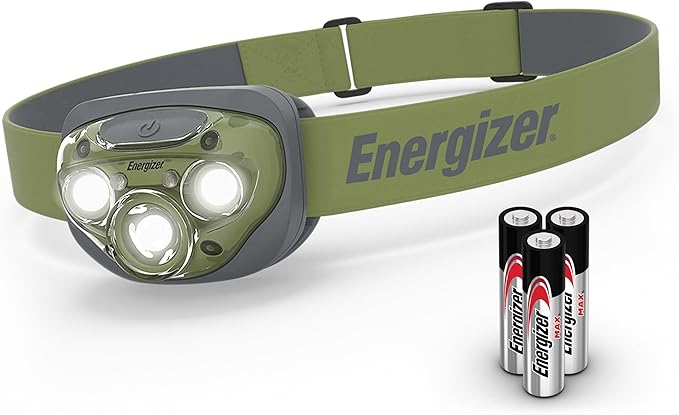 Energizer Vision HD+ LED Headlamp, Water Resistant Bright Headlamp with Digital Focus, Camping Gear and Emergency Light, Batteries Included, Pack of 1
