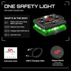 Guardian Angel Micro Series Safety Lights, Beacon Device (Green Front & Green Rear) | Rechargeable, Magnetic & Hands-Free Wearable LED Light for Dog Walking, Cycling, Camping & Kayaking