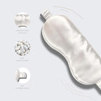 Silk Sleep Mask - 100% Pure 22 Momme Mulberry Silk Eye Sleeping Mask for Women and Men - Blackout Eye Mask for Sleeping (White)