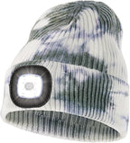 MELASA Unisex Hat with Light, USB Rechargeable Hands Free Headlamp LED Beanie, Winter Gifts for Men Dad Father Husband Him