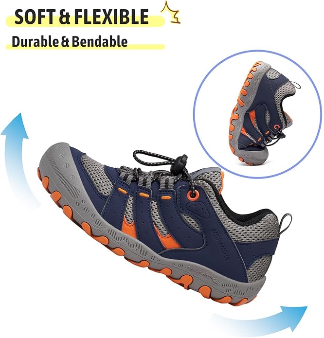 Mishansha Kids Hiking Boots Toddler Girls Boys Hiking Shoes Water-Resistant Anti-Collision Non-Slip Athletic Outdoor Trekking Boots