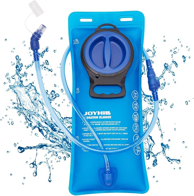 JOYHILL TPU Hydration Bladder,1.5L 2L 3L Water Bladder for Hiking Backpack BPA Free Leak Proof Hydration Pack