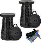 Upgraded Collapsible Stool 2-Pack, 620lbs Max Weight, Lightweight Yet Sturdy, Portable Retractable Foldable Telescoping Camping Stool for Adults Outdoor Fishing Hiking Travel BBQ