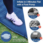 Double Sleeping Pad Camping, 6" Extra Thick Camping Pad with Pillow Built-in Foot Pump Waterproof Inflatable Sleeping Mats for Camping, Backpacking, Hiking,Traveling Tent