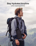 BUZIO 1 Gallon Water Bottle Insulated with Straw Lid, 128oz Large Water Jug Stainless Steel Metal Vacuum Water Flask Leak Proof 18/8 Food Grade Thermo Mug Keep Cold 48H & Hot 24H, Indigo Crush