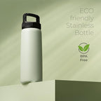 SipX™ Triple-Insulated Stainless Steel Water Bottle 25oz. With 3 Lids, BPA-Free Reusable Insulated Water Bottle Keeps Cold 24 Hours, Metal Water Bottle Made Of Sustainable Material For Hiking & Biking