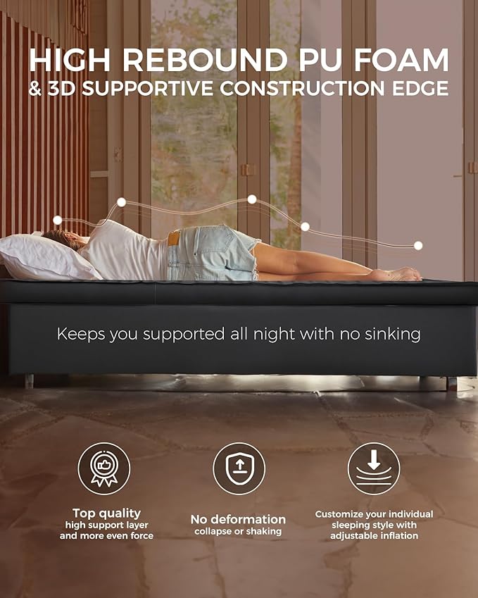 KingCamp Self Inflating Camping Pad, Ultra 6" Thick or Ideal 3" Thcik High R Value Air & Foam Camping Mattress, Full Size Double Sleeping Pad 2 Person for Camp Tent Outdoor Car, Multi Colors, PVC Free