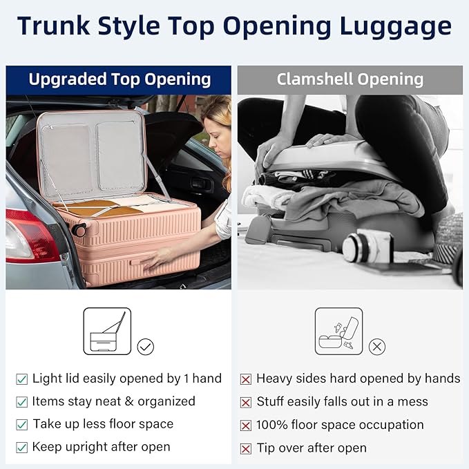 Hard Shell Suitcases 28 Inch Large Checked Luggage with Spinner Wheels Cup Holder, Expandable Check in Luggage Lightweight Top Opening Luggage Big Rolling Suitcase with Lock, Pink