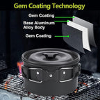 aiGear Camping Cooking Set Cookware Mess Kit with Storage Bag Pot Pan Set Camping Accessories for Outdoor Camping Hiking Picnic Portable and Lightweight Aluminum Color Orange