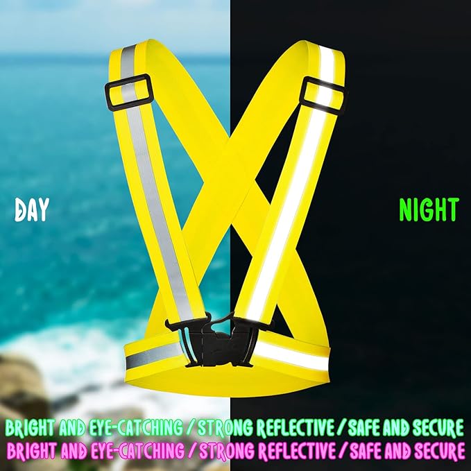 Macarrie 30 Pcs Reflective Running Vest Multicolor Adjustable High Visible Reflective Vests for Men Women Bulk Night Running Walking Jogging Cycling Outdoor Activity