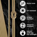 TECEUM 5/32" Paracord Rope 1000 – 1000ft / 200ft / 100ft / 50ft – Tactical Parachute Cord 4mm – 45+ Colors – Nylon String for Survival & Camping Gear – Stripe Cord for Survival – Utility Rope