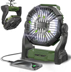 Portable Fan Rechargeable, 25400mAh Cordless Battery Powered Fan with LED Lantern, USB C Battery Operated for Travel Bedroom Home Camping Tent Office Beach Desk Fishing Table