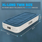 Twin Air Mattress with Built-in Pump,Fast & Easy Inflation/Deflation Inflatable Mattress, Foldable Blow Up Mattress with Storage Bag, Inflatable Bed for Home, Camping & Guests