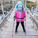 Hiking Trekking Poles, 2 Pack Anti Shock, Adjustable, Collapsible Hiking Poles for Trekking or Walking, Lightweight Aluminum Sticks for Children