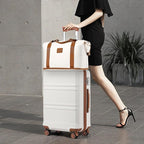 Kono Suitcase Set 3 Piece Carry On Hardside Luggage with TSA Lock Spinner Wheels (Cream White, 20in)