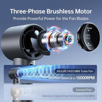 JISULIFE Handheld Fan Pro Series - Extreme Cooling Output: 1-100 Speed Scroll Wheel, Metal Body, Digital Display, 1.5H Fast Charge, 5000mAh-Portable Fan for Travel Outdoor, Gifts for Women Men(Grey)