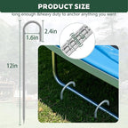 20 Pieces 12 Inch Long 1/4In Diameter Heavy Duty J Hooks,Heavy Duty Rebar Metal Fence Ground Garden Tent Stakes,Ground Spikes Anchors for Fencing,Outdoor Chicken Wire Trellis Stakes,Anti-Rust Silver