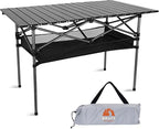 Opliy Portable Folding Camping Table for 4-6 Persons Aluminum Collapsible Table Lightweight with Carry Bag for Camping, Hiking, Picnics, BBQ, Beach Trips & Tailgating