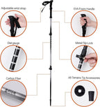 Trekking Poles Collapsible Hiking Poles - Trekking Sticks with Quick Lock System Lightweight for Hiking, Camping