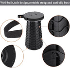 Fishboy Upgraded Collapsible Stool, 400lbs Max Weight, Lightweight But Sturdy, Portable Retractable Folding Telescoping Foldable Camping Stool for Adults Outdoor Fishing Hiking Gardening Travel BBQ