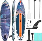 Inflatable Stand Up Paddle Board - 10.5' x 32" Adults & Youth of All Skill Levels, Non-Slip Deck SUP with Paddle, Pump, Backpack & Repair Kit, Ideal for Yoga, Fishing, Lake & River