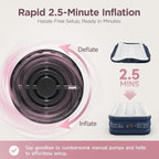 Twin Air Mattress with Built-in Pump & Luxury Quilted Topper (Washable & Detachable), 20" Raised Comfort, 450lb Support, 2.5 Min Fast Inflate, Blow up Mattress for Guest Camping & Sleepover