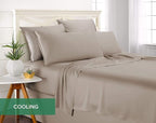 California King Sheets by Pure Bamboo, Genuine 100% Organic Viscose Derived from Bamboo Bed Sheet Set, Soft & Cooling, Double Stitching, Lifetime Quality Promise (California King, Sand)